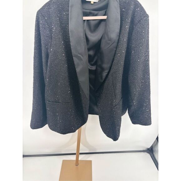 Calvin Klein Black Sequin Blazer Women’s Plus Size 24W Jacket - Picture 6 of 14